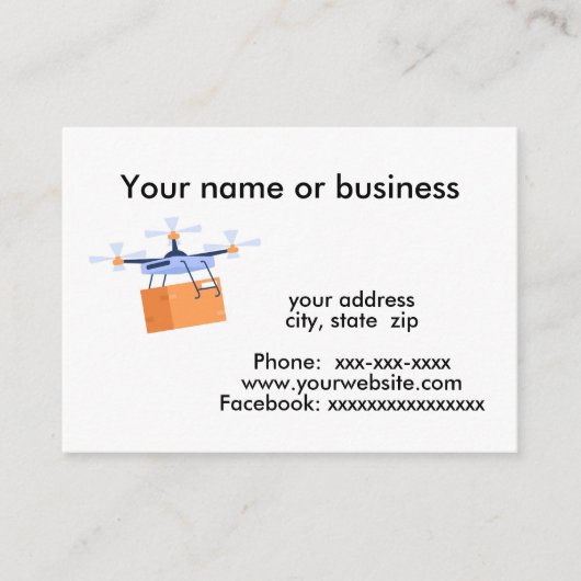 Drone pakket levering visitekaartje (Voorkant)