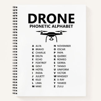 Drone Phonetic Alphabet – White Graph Notebook Notitieboek