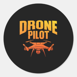 Drone Pilot Art Voor Mannen Vrouwen Drone Liefhebb Ronde Sticker