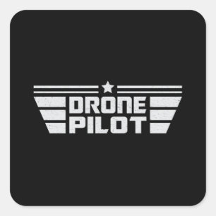 Drone Pilot Camera Quadcopter FPV Drones Gift Idee Vierkante Sticker