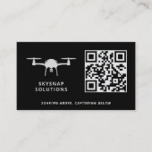 Drone Pilot Fotografie Aangepaste QR Code Logo Zwa Visitekaartje (Voorkant)