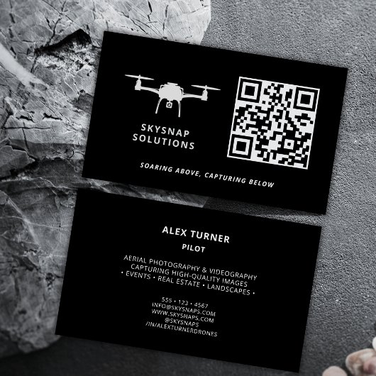 Drone Pilot Fotografie Aangepaste QR Code Logo Zwa Visitekaartje