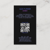 Drone Pilot UAV Fotografie QR Code Modern Zwart Visitekaartje (Achterkant)