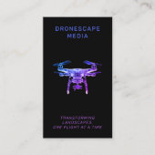 Drone Pilot UAV Fotografie QR Code Modern Zwart Visitekaartje (Voorkant)