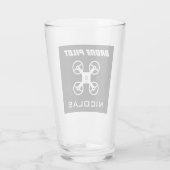 Drone-pilote en verre de bière cadeau avec nom per (Dos)