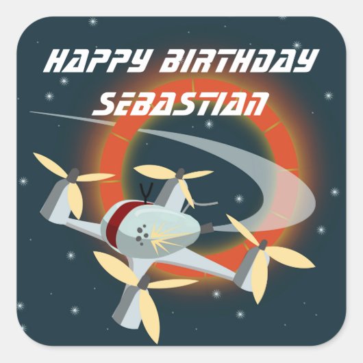 Drone Racing Vierkante Sticker (Voorkant)