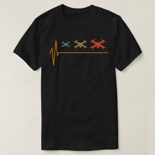 Drone Retro hartslag T-shirt (Design voorkant)