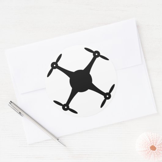 Drone Sticker (rond) (Envelop)