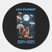 Drone Ufo Alien Invasion Uap New Jersey Ronde Sticker (Voorkant)