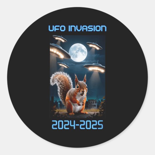Drone Ufo Alien Invasion Uap New Jersey Ronde Sticker (Voorkant)