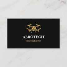 Drone Visitekaartjes Elegant Zwart Goud
