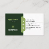 Drone Visitekaartjes Groen Wit Modern (Achterkant)