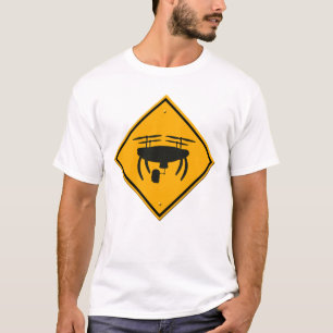 Drone waarschuwingsbord t-shirt