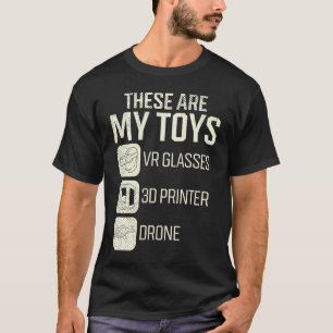 Dronepiloot 3D-printen VR-enthousiast Virtuele Rea T-shirt