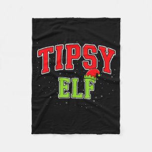 Dronken Elf Kerst Familie Matchende Groep Xmas Fleece Deken