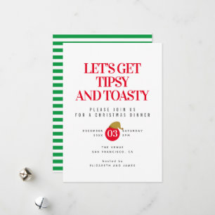 Dronken en Warme Kerst Dinner Uitnodiging