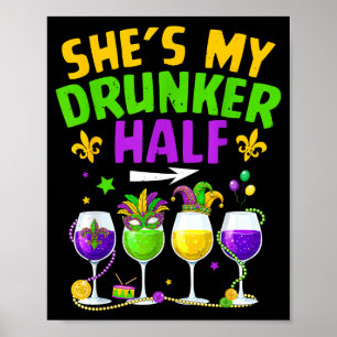 Dronken helft voor mannen vrouwen koppel volwassen poster