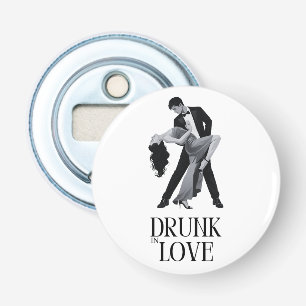 Dronken in Love Design   Dansend Bruidspaar Button Flesopener