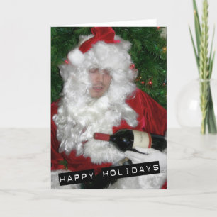 Dronken kerstman feestdagen kaart