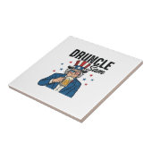 Dronken oom Sam Grappig Patriottisch Bier Vector D Tegeltje (Zijkant)