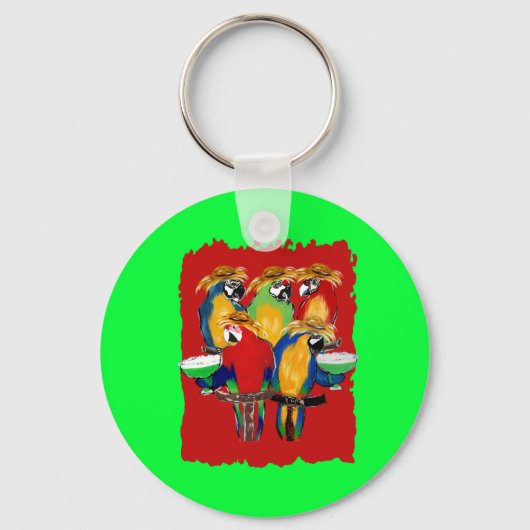 Dronken Papegaaien Sleutelhanger (Voorkant)