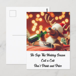 Dronken rendieren kerst Niet Drinken en rijden Briefkaart