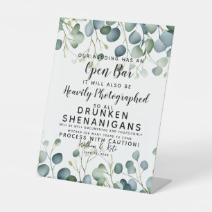 Dronken Shenanigans fotograferen eucalyptus Reclamebord Met Voetstuk