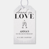 Dronken van Liefde Glitter Bachelorette Cadeaulabel (Voorkant)