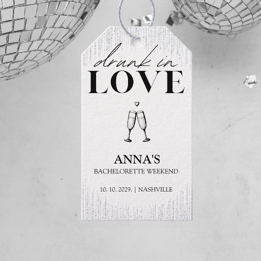 Dronken van Liefde Glitter Bachelorette Cadeaulabel