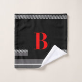 Droog af met monogram B zwart Bad Handdoek (Wasdoekje)