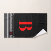 Droog af met monogram B zwart Bad Handdoek (Handdoek)