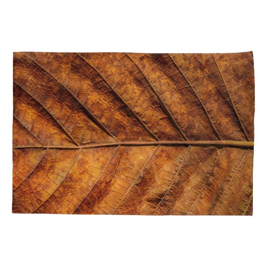 Droog blad: natuurlijke textuur achtergrond. kussensloop (Achterkant)