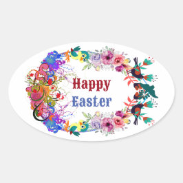 Droog braal motif vogelpest ovale sticker