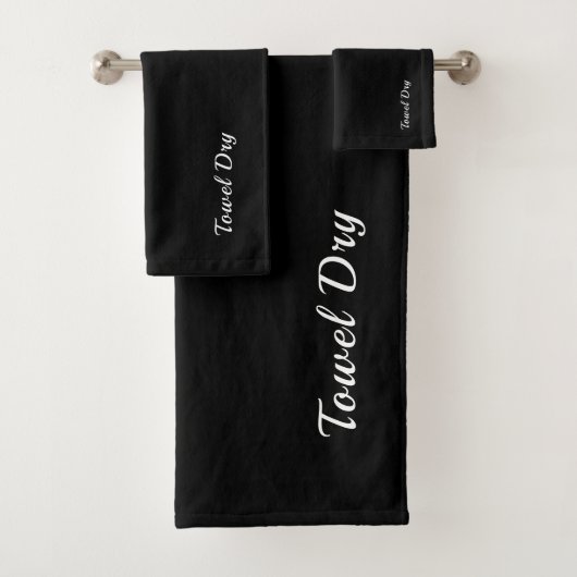 Droog handdoek, zwart en wit, 3-puntendoekset bad handdoek (Insitu)