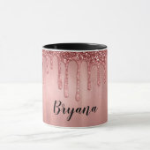 Droog in Roos Gold Glitter Roze schijven Mok (Midden)