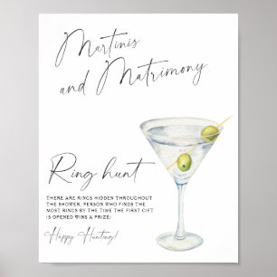 droog martini vrijgezellenfeest Ringjacht spel Poster