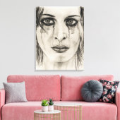 Droog meisje - Tekenen in potlood Canvas Afdruk (Insitu (Woonkamer))