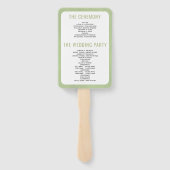 Droog palmparelgras groen trouwprogramma handwaaier (Achterkant)