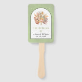 Droog palmparelgras groen trouwprogramma handwaaier (Voorkant)