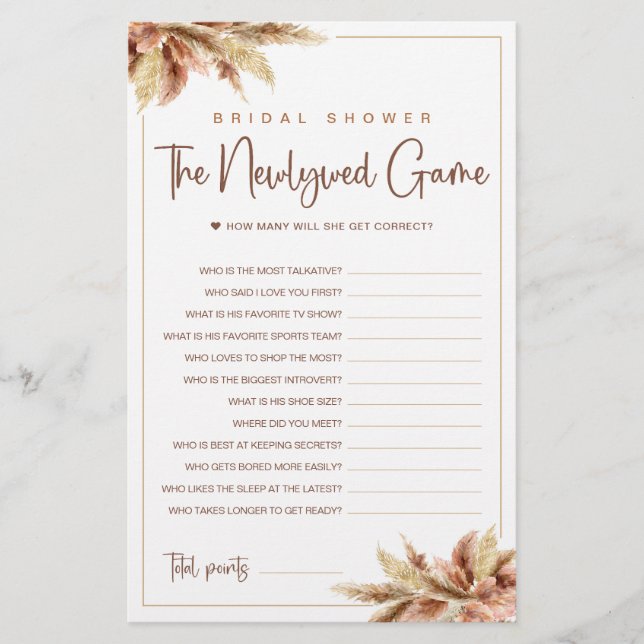 Droog Pampasgras | The Newlywed Game Card (Voorkant)