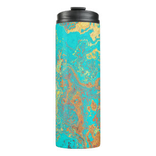 Droog penseel schilderen marmer goudkunstwerk. ABS Thermosbeker