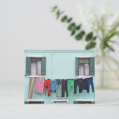 Droog wasgoed met een dop, briefkaart (Staand voorkant)