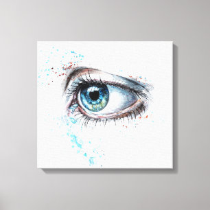 Droogblauw oog (verdriet, sympathie en depressie) canvas afdruk