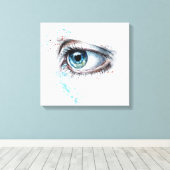 Droogblauw oog (verdriet, sympathie en depressie) canvas afdruk (Insitu (Houten vloer))