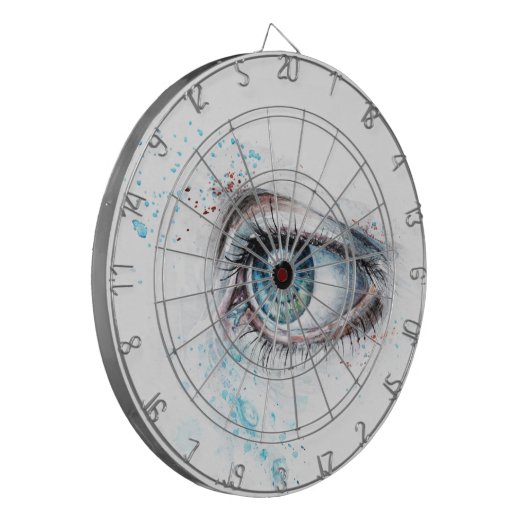 Droogblauw oog (verdriet, sympathie en depressie) dartbord (Voorkant Links)