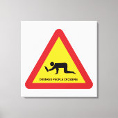 DROOGGENDE MENSEN DIE DE VERKEERSZIJDE OVERSCHRIJD CANVAS AFDRUK (Voorkant)