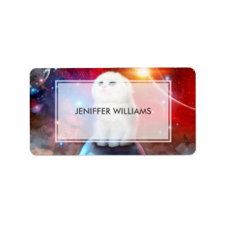 Droogkat in de ruimte etiket