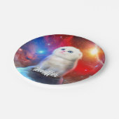Droogkat in de ruimte papieren bordje (Gekanteld)