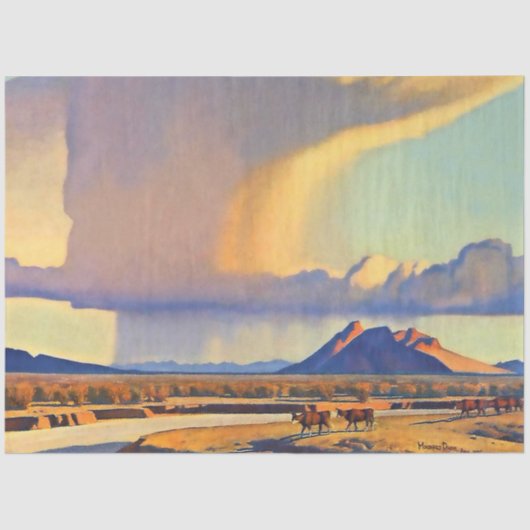"Droogte en Downpour" van Maynard Dixon Tissuepapier (Voorkant)