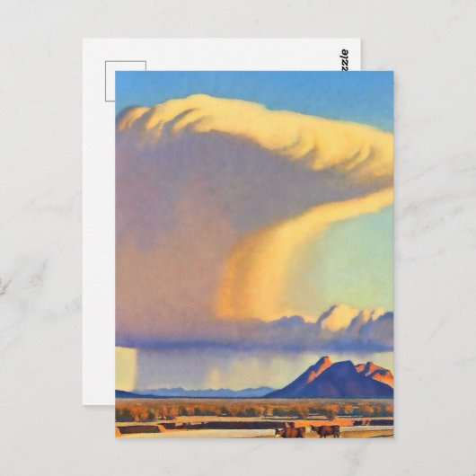 “Droogte en stortbui” van Maynard Dixon Briefkaart (Voorkant / Achterkant)